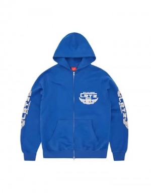 Pánské Mikina s Kapucí Corteiz Gasolina Double Zip Bílé CZ | Q9M-2660