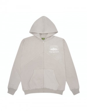 Pánské Mikina s Kapucí Corteiz Superior V2 Zip Up Bílé CZ | F6A-3210